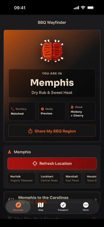BBQ Wayfinder app screen 3