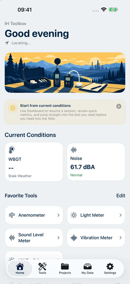 IH Toolbox app screen 1