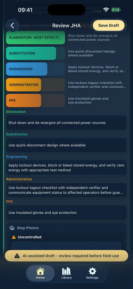 JHA Rapid app screen 3