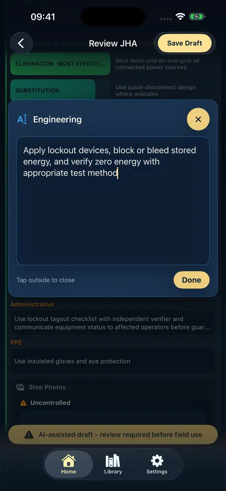 JHA Rapid app screen 4