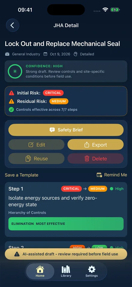 JHA Rapid app screen 7