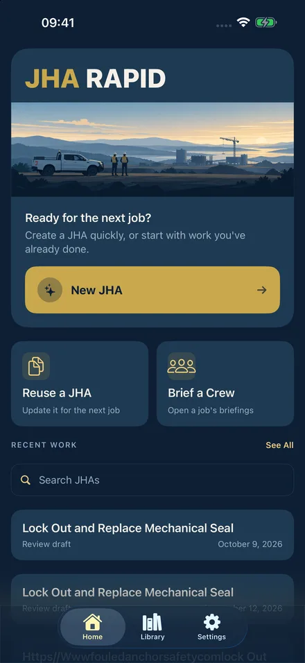 JHA Rapid app screen 8