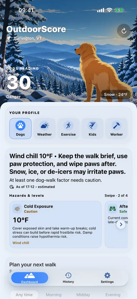 OutdoorScore app screen 3