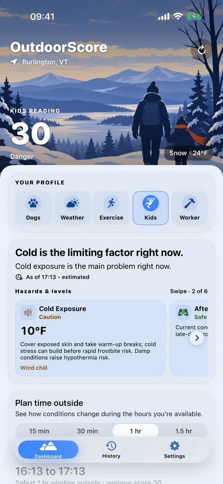 OutdoorScore app screen 6