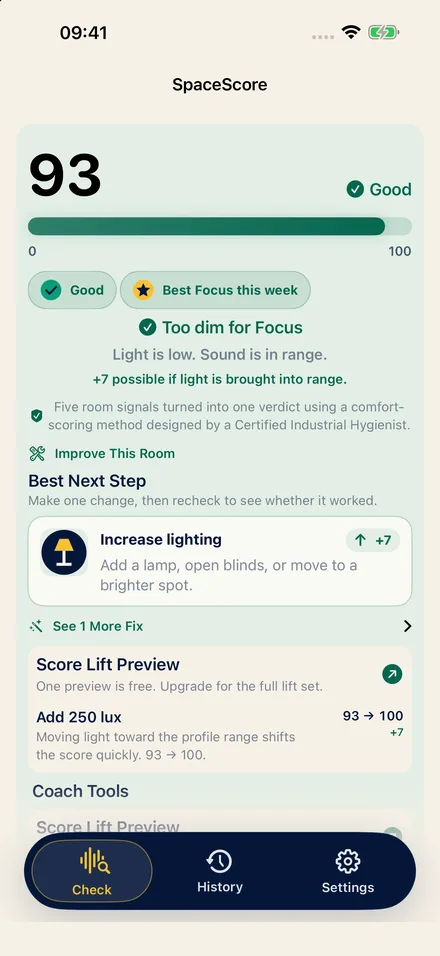 SpaceScore app screen 4