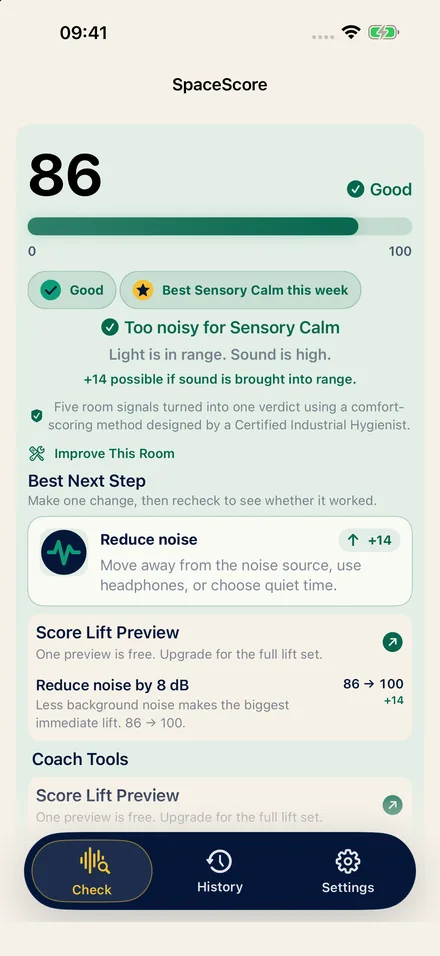 SpaceScore app screen 5
